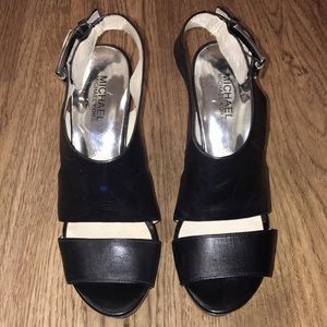 Michael Kors Carla Black Leather Platform
